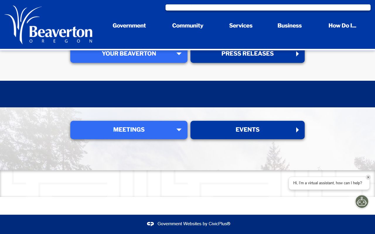 City of Beaverton official website for marriage license information