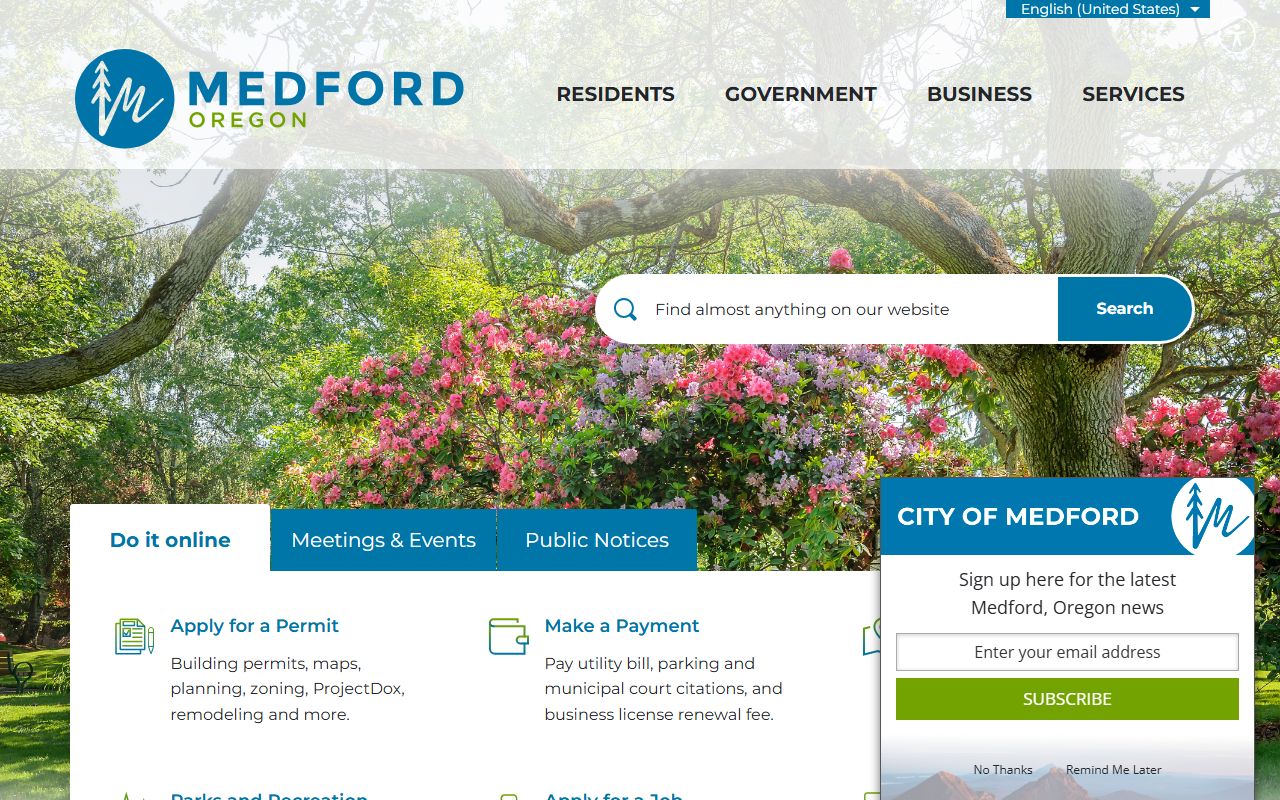 City of Medford official website for marriage license guidance