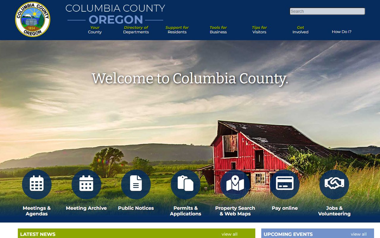Columbia County marriage license application page