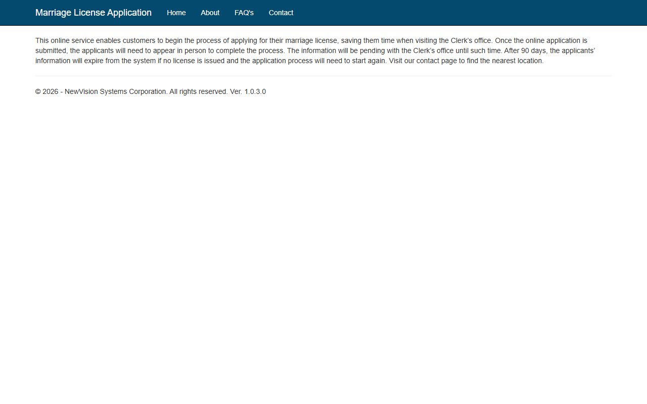 Polk County online marriage license application