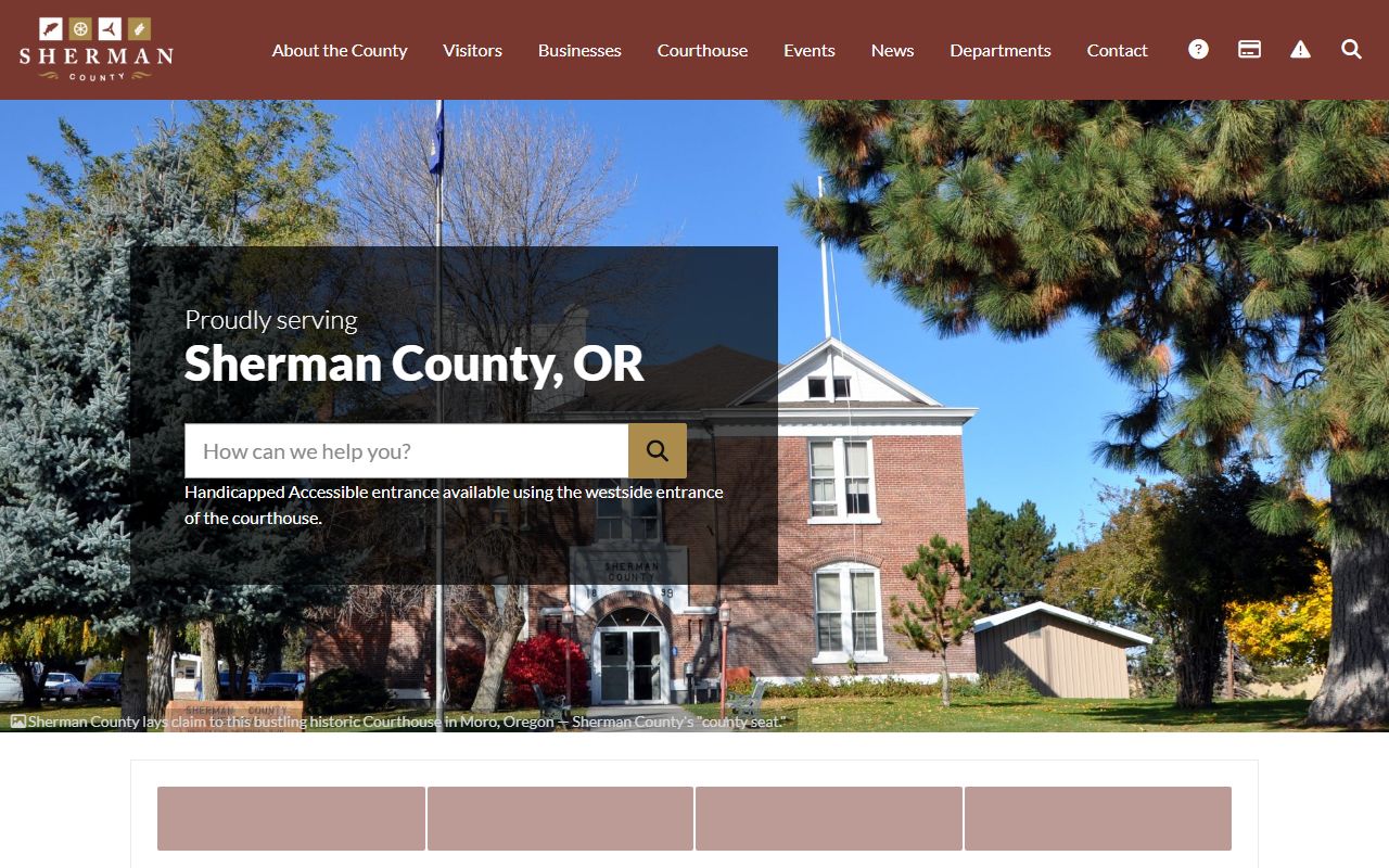 Sherman County official website for marriage license records