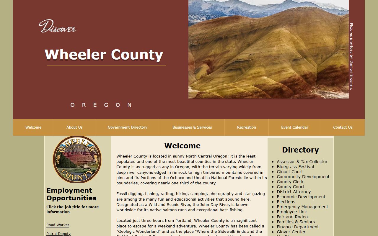 Wheeler County official website for marriage license information